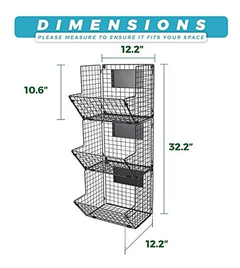 Cestas De Alambre Para Colgar De 3 Niveles Con Pizarras - Danielle's Store