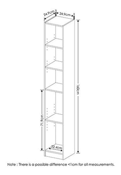 Estantería Multiusos De Mdf Color Blanco De 5 Niveles. - comprar online