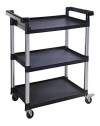 Estantería De Plástico Y Metal Con Ruedas, 3 Niveles, Negro