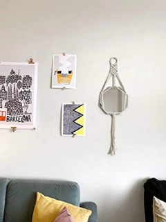 Espejo De Pared Decorativo Redondo Con Colgador De Macramé - Danielle's Store