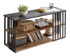Mesa De Centro Con 2 Estante De Metal Y Madera Color Negro.