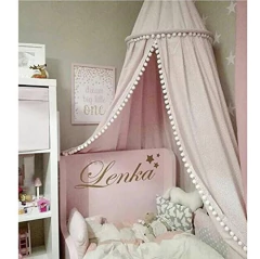 Mosquitera Colgante Para Cuna De Bebé, Diseño De Pompón, Col
