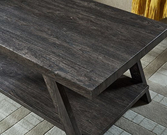 Mesa De Centro Con Estante De Madera Color Marrón. - Danielle's Store