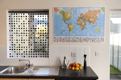 Mundo De 1: 40 laminado Wall Mapa  41 w X 29h En., Azul - tienda online