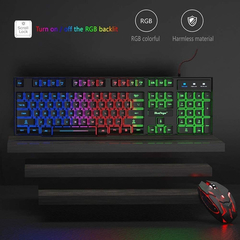Bluefinger Teclado Rgb, Ratón Y Auriculares Combo Para Ga... en internet