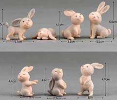 7 Figuras De Conejo En Miniatura Para Decoración De Coche - comprar online