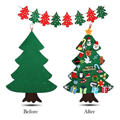Árbol De Navidad De Fieltro Para Bricolaje, 33 Piezas De Dec en internet