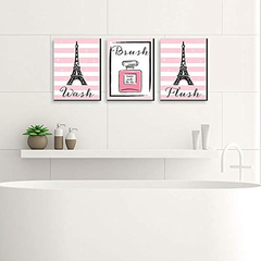 Paris, Ooh La La - Juego De 3 Letreros De Pared Para Baño, 7 - comprar online