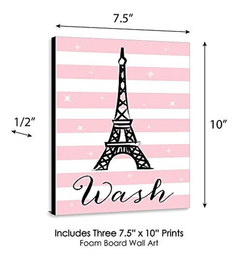 Paris, Ooh La La - Juego De 3 Letreros De Pared Para Baño, 7 - tienda online