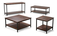Mesa De Centro De Madera Y Metal, Color Marrón Oscuro - tienda online