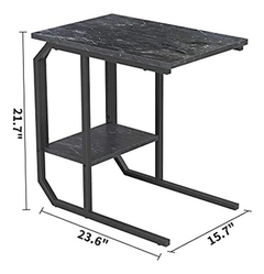 Imagen de Mesa Auxiliar De Madera Y Metal Color Negro/2 Niveles.
