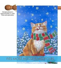 Bandera Decorativa De Gatito Con Bufanda - tienda online