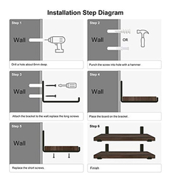 Estantería Flotante De Madera-metal Color Marrón/2 Unidades - tienda online