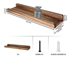 Imagen de Estantería Flotante De Madera Color Marrón, 3 Niveles