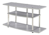 Mueble Para Tv De Metal Y Madera Color Gris, 3 Niveles