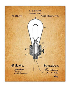 Vintage Thomas Edison Poster Patent Prints - Set Of 4 8x10 U - tienda online