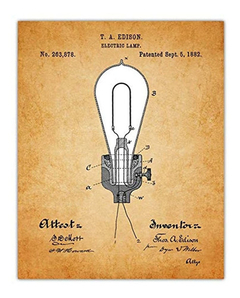 Vintage Thomas Edison Poster Patent Prints - Set Of 4 8x10 U - tienda online
