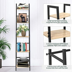 Estantería De Madera Y Metal Color Marrón/5 Niveles. - Danielle's Store