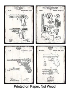 Cartel Decorativo De Pared De Arma De Fuego 8x10