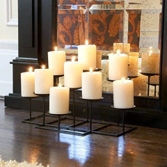 Candelabro (9 Velas, Hierro Forjado), Color Negro Mate - comprar online