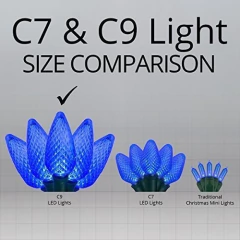Juego De Luces Led Prefabricadas Facetadas Azul C9 - tienda online