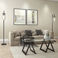 Mesa De Centro De Vidrio Templado Y Acero Color Negro. - tienda online