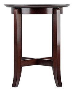 Mesa Auxiliar Redonda De Madera Color Marrón De 18.0 in - Danielle's Store
