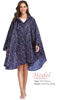 Imagen de Poncho Para Lluvia Saphirose Con Capucha Y Bolsillos