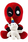 Peluche De Deadpool Color Rojo Con Unicornio Blanco. Neca