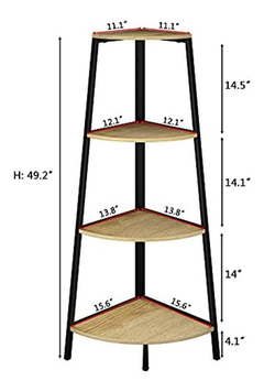 Estantería De Metal Y Madera Color Negro Y Marrón De 49 In. - tienda online