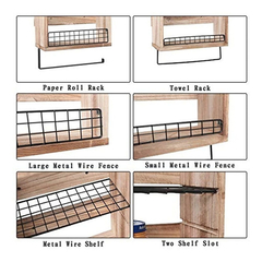 Estantería Flotante Multiusos De Madera Y Metal/3 Niveles. - tienda online