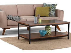 Mesa De Centro De Madera Y Metal, Color Marrón Oscuro - comprar online