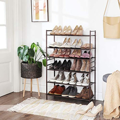 Organizador De Zapatos Apilable Metal Marrón/3 Niveles. - Danielle's Store