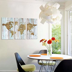 Mapa Artístico Cuadro Decoracion Sobre Lienza, Póster Retro - tienda online