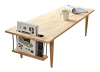 Mesa De Centro Estilo Japones De Madera Marrón De 47 In.