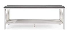 Mesa De Centro Con 2 Niveles De Madera Color Blanco. - comprar online