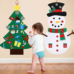 Juego De Árbol De Navidad De Fieltro Y Muñeco De Nieve - comprar online