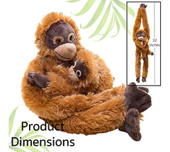 Peluche De Mono De Orangután Colgante De 32 PuLG Con Bebé - Danielle's Store