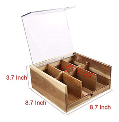 Caja Organizadora De Madera De Acacia Para Bolsas De Té - tienda online