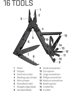 Imagen de Sog Multitool Alicates - Powerassist Negro Óxido Multi Herra