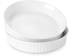 Dowan Quiche Pan Juego De 2 - 8 Pulgadas Molde De Cerámica P
