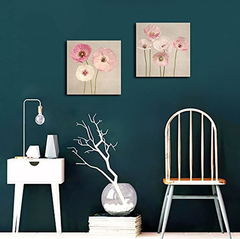 Lienzo Mural De Pintura Artística Moderna Con Flores Rosadas - tienda online