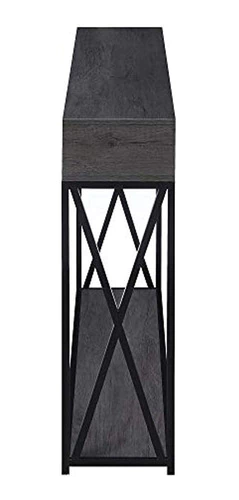 Mesa Lateral Con Estante De Madera Color Negro/2 Niveles - Danielle's Store