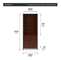 Biblioteca De Madera Color Marrón De 5 Niveles De 71.8 In. - Danielle's Store