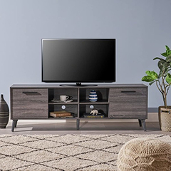 Mueble Para Tv Con Estantes De Madera Color Gris. - comprar online