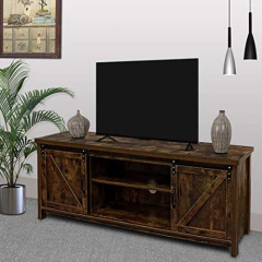 Mueble Para Tv Con 2 Estante Y Armario.madera Color Marrón - tienda online