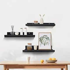 Estantería Flotantes De 3 Niveles, De Metal Color Negro - comprar online
