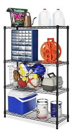 Estantería Multiusos De Metal Color Negro/4 Niveles. - tienda online