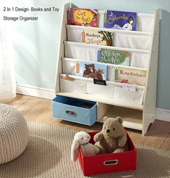 Estantería De Madera Color Beige Para Libros De Niños. - Danielle's Store