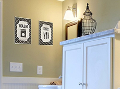 Blanco Y Negro Lavar Y Secar Colada Placa De Pared Para Baño - comprar online